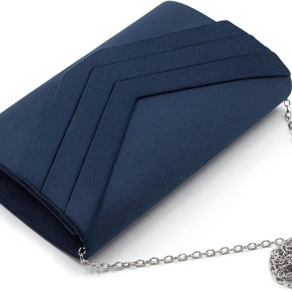 Evening Bag for Women, Suede Envelope Evening Purses Crossbody Shoulder Clutch B - Picture 7 of 8